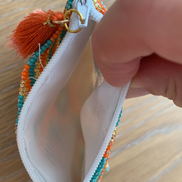 Beaded coin change zippered purse bag with tassel - Picture 2 of 5